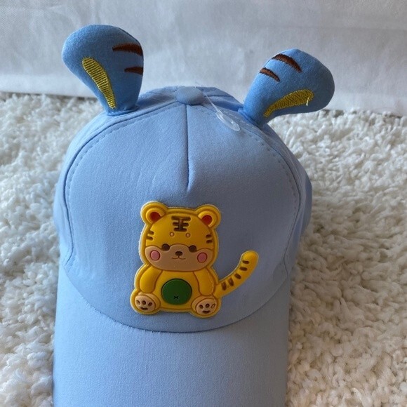 Children's Ball Cap. Blue Multi. One Size. Animal Design. Adjustable Velcro. - Picture 2 of 9